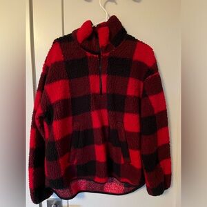 Old Navy Buffalo Plaid Sherpa Pullover